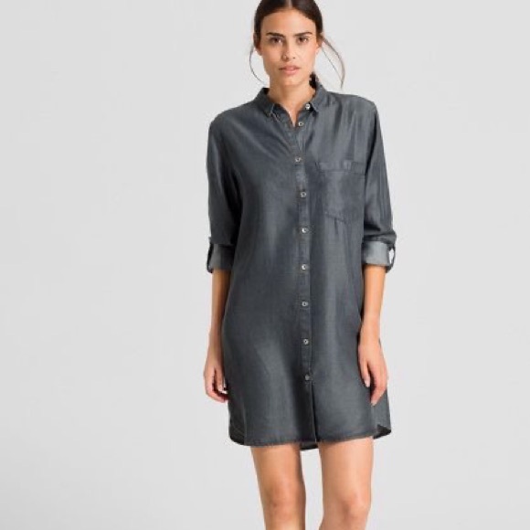 Passport Button-Up Denim Dress Top - Picture 3 of 8